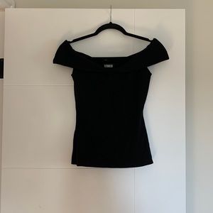 Reformation black off the shoulder short sleeved top